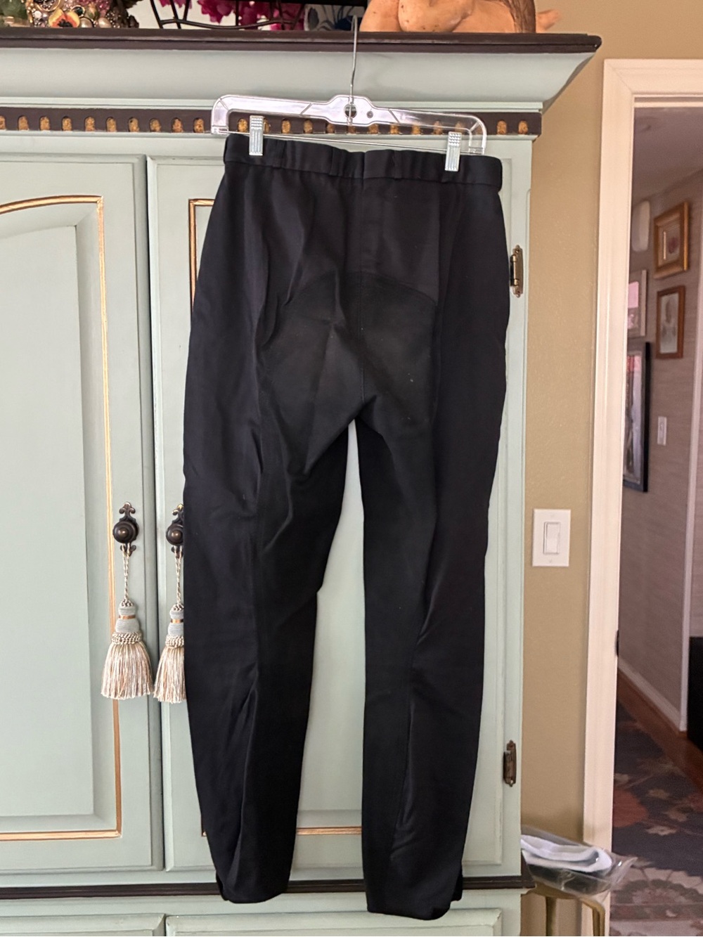 Women’s Black Stretch Riding Pants with Elastic Waist